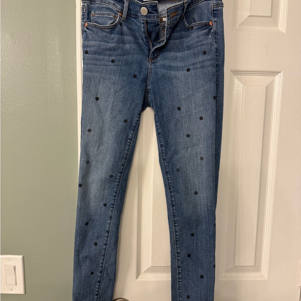 Loft Polka Dot Skinny Jeans